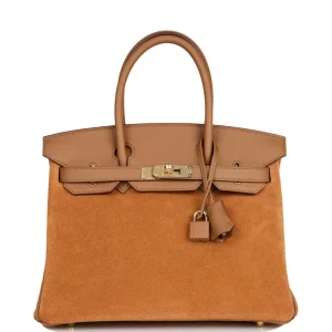 Hermès Birkin 30 Chamois and Alezan Grizzly and Swift Gold Hardware