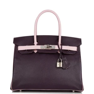 Hermès Birkin HSS 30 Raisin and Rose Sakura Chevre Palladium Hardware