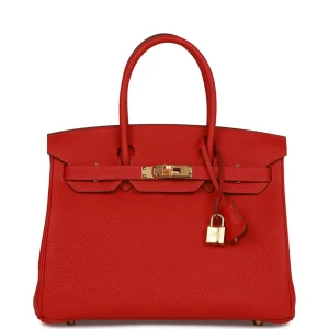 Hermès Birkin HSS 30 Rouge Casaque Togo Gold Hardware