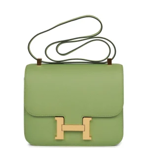 Hermès Constance 24 Vert Criquet Epsom Gold Hardware