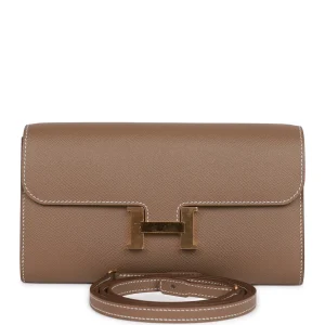Hermès Constance Wallet To Go Etoupe Epsom Gold Hardware