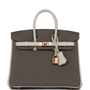 Hermès Birkin HSS 25 Etain and Beton Togo Rose Gold Hardware