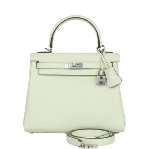 Hermès Kelly Retourne 25 Vert Fizz Swift Palladium Hardware
