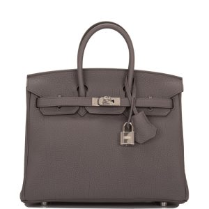 Hermès Birkin 25 Etain Togo Palladium Hardware