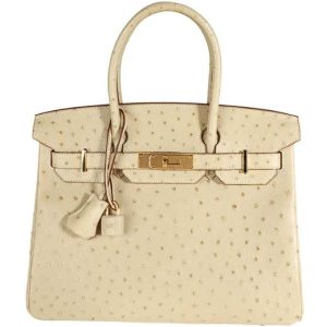 Hermès Birkin 25 Vanilla Ostrich Gold Hardware
