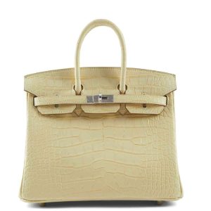 Hermès Birkin 25 Vanille Alligator Matt Palladium hardware