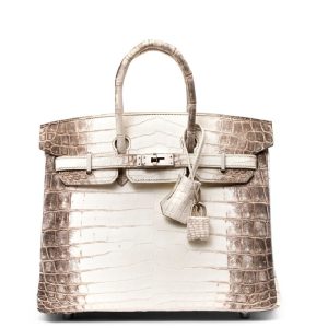 Hermès Birkin 25 White Himalaya Matte Niloticus Crocodile Palladium Hardware
