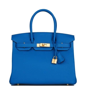 Hermès Birkin 30 Bleu France Togo Gold Hardware
