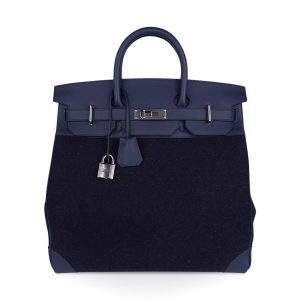 Hermès Birkin HAC 40 Blue Nuit/Blue de Malte Evercolor Feutre Palladium Hardware