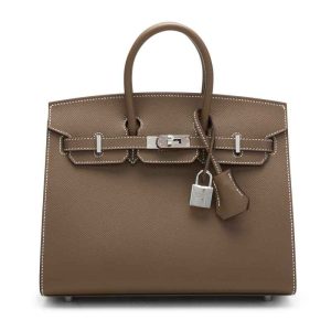 Hermès Birkin Sellier 25 Etoupe Epsom Palladium Hardware