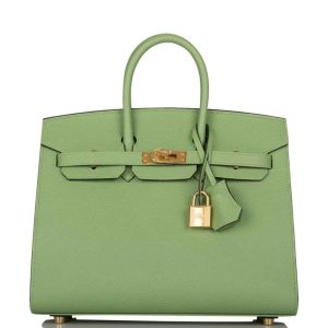 Hermès Birkin Sellier 25 Vert Criquet Epsom Gold Hardware