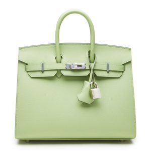Hermès Birkin Sellier 25 Vert Criquet Epsom Palladium Hardware
