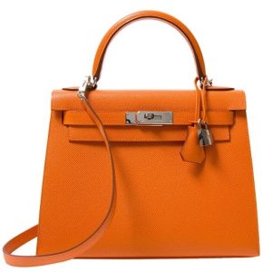 Hermès Kelly 25 Orange Epsom Palladium Hardware