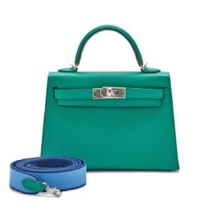 Hermès Kelly Sellier 20 Vert Jade Epsom Palladium Hardware