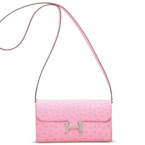 Hermès Constance To Go Bubblegum Ostrich Palladium Hardware