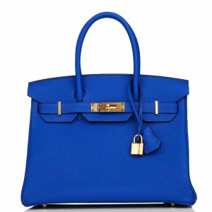 Hermès Birkin 30 Bleu Royal Togo Gold Hardware