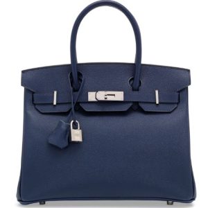 Hermès Birkin 30 Blue Saphir Box Palladium Hardware