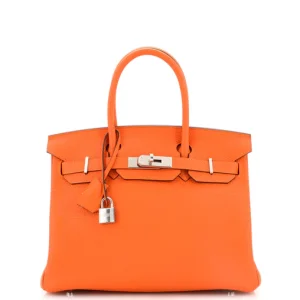 Hermès Birkin 30 Orange Clemence Palladium Hardware