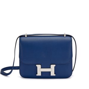 Hermès Constance 18 Blue Saphir Epsom Palladium Hardware