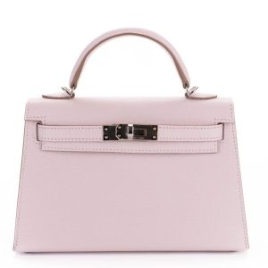 Hermès Kelly 20 Mauve Pale Chévre Mysore Palladium Hardware