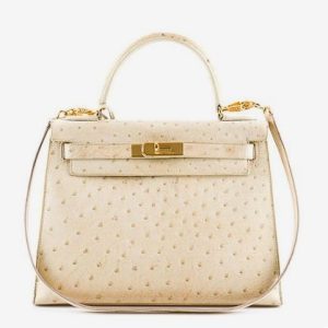 Hermès Kelly 20 Vanille Ostrich Gold hardware