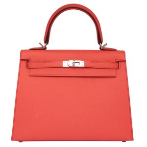 Hermès Kelly 25 Rose Texas Epsom Palladium Hardware
