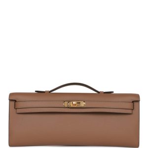 Hermès Kelly Cut Beige De Weimar Swift Gold Hardware