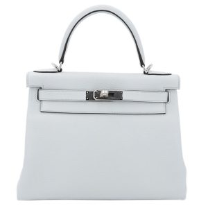 Hermès Kelly 28 Bleu Pale 5A Clemence
