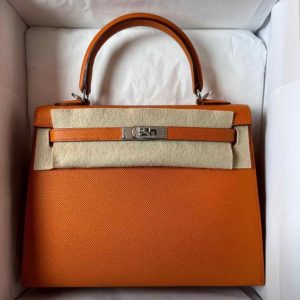 Hermès Kelly 25 Orange H Epsom