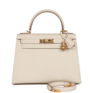 Hermès Kelly 28 Craie  10 Epsom