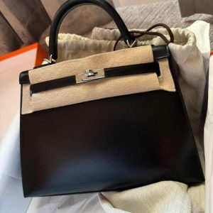 Hermès Kelly 25 Black 89 Box