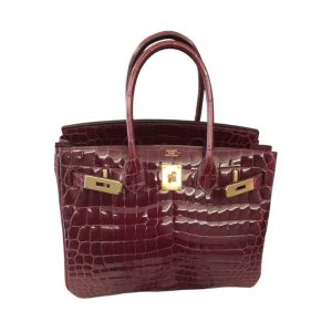 Hermès Birkin 30 Rouge H 55 Niloticus Crocodile Shiny