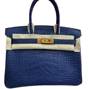 Hermès Birkin 30 Bleu Saphir T7 Alligator Matt