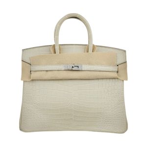 Hermès Birkin 25 Beton 8L Porosus Crocodile Matt