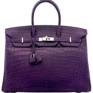Hermès Birkin 35 Amethyst 9G Niloticus Crocodile Matt