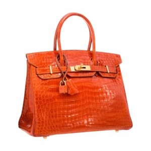 Hermès Birkin 30 Orange H 93 Porosus Crocodile Shiny