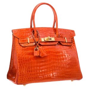 Hermès Birkin 30 Orange H 93 Porosus Crocodile Shiny