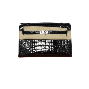 Hermès Kelly Black 89 Alligator Shiny