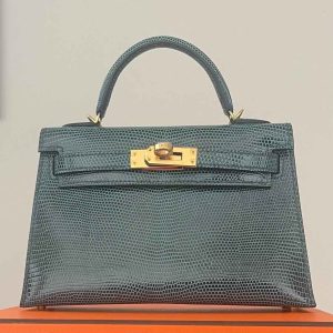 Hermès Kelly  20 Vert Cypres 6O Lizard U