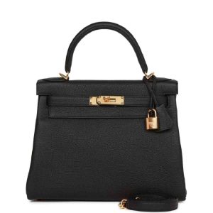 Hermès Kelly  28 Black 89 Togo U
