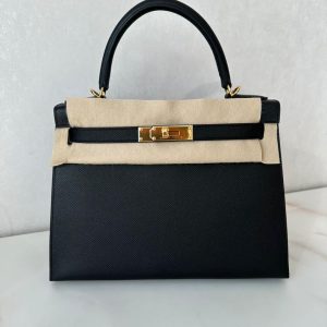 Hermès Kelly Sellier 28 Black 89 Epsom 2023 B