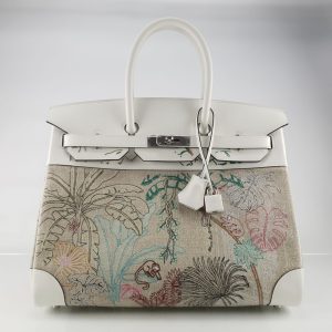 Hermès Birkin Tropical 35 White 01 Barenia Faubourg, Swift, Toile 2023 B