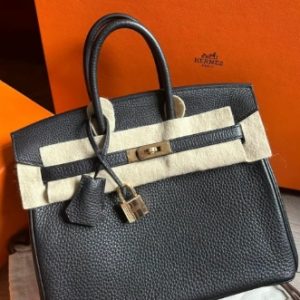 Hermès Birkin  25 Black 89 Togo Y