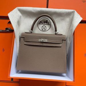 Hermès Kelly Sellier 25 Etoupe  18 Epsom 2023 B