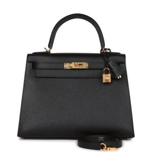 Hermès Kelly Sellier 28 Black 89 Epsom 2023 B