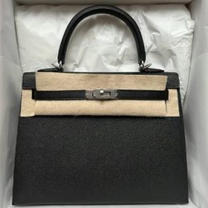 Hermès Kelly Sellier 25 Black 89 Epsom 2023 B