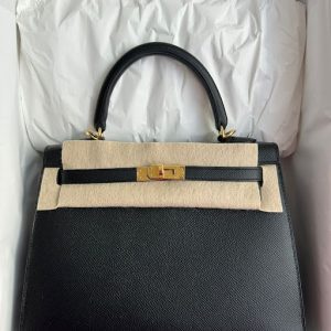Hermès Kelly Sellier 25 Black 89 Epsom 2023 B