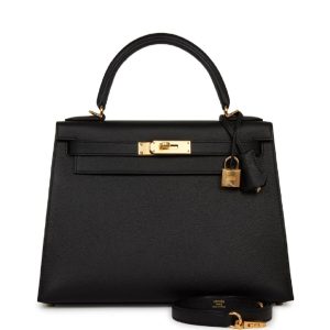 Hermès Kelly Sellier 28 Black 89 Epsom 2023 B