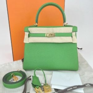 Hermès Kelly  25 Vert Yucca A8 Togo B