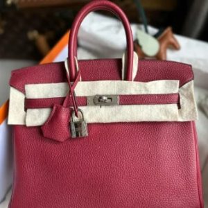 Hermès Birkin  25 Rouge Grenat K1 Togo X